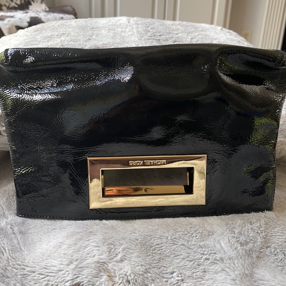 Michael Kors clutch Black Glazed Python Embossed Leather - Picture 6 of 6